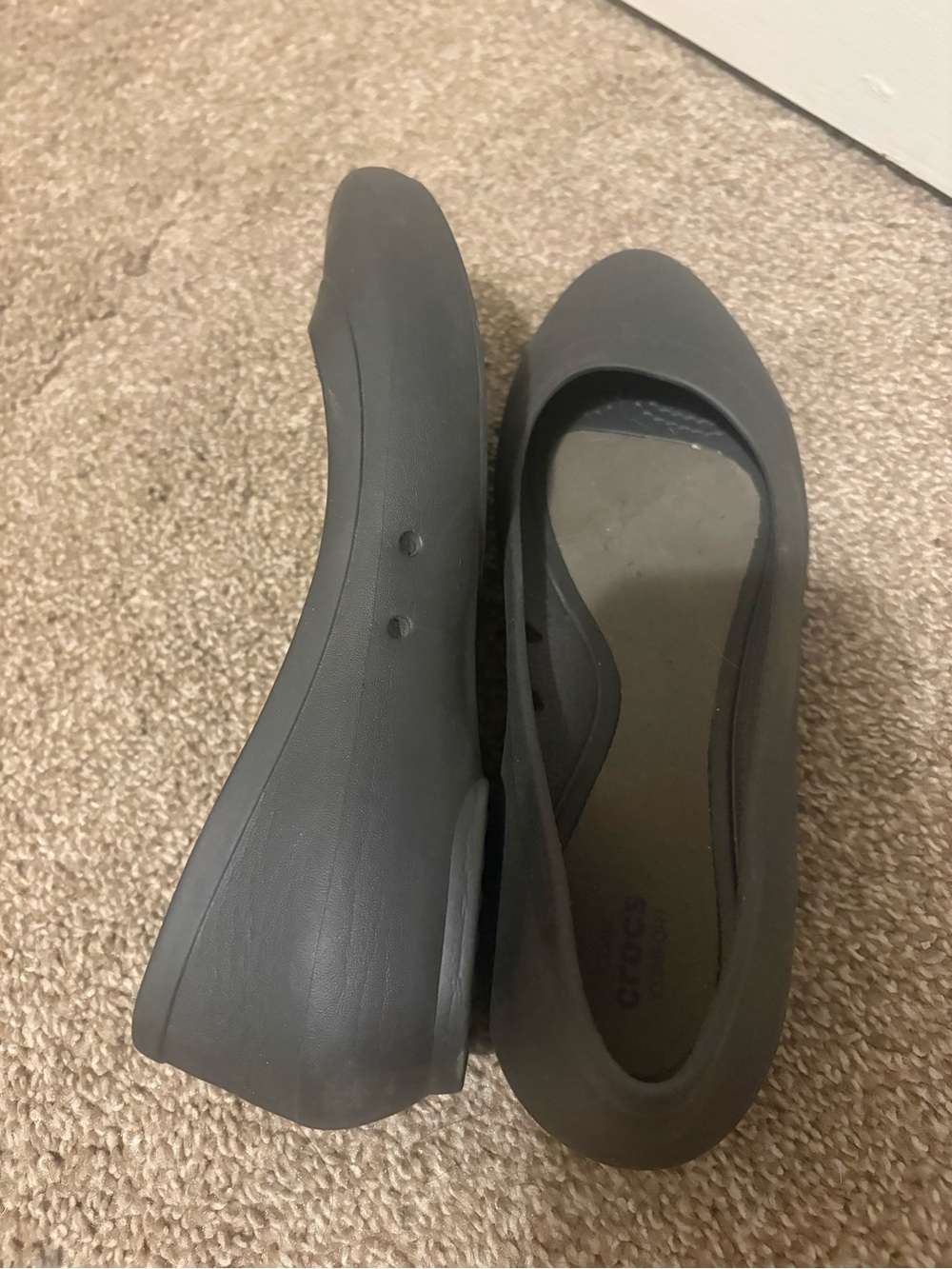 CROCS Women’s Charcoal Gray Slip-On Lina Ballet Flats